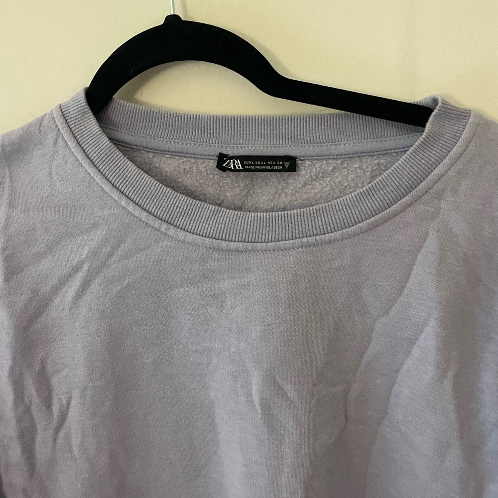 Zara Lavender Purple Cropped Sweatshirt - Picture 5 of 5